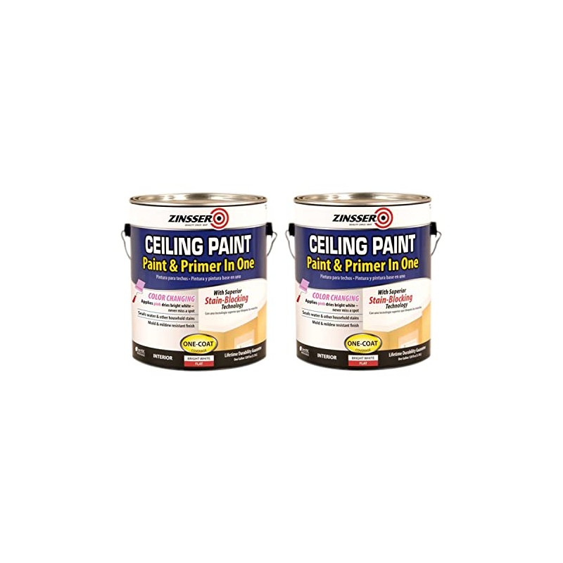 Zinsser 260967-2PK Ceiling Paint and Primer in One, Gallon, White,
