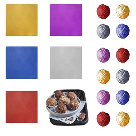 PABCK 500 Pcs 5 Colors Chocolate Candy Wrappers Aluminium Foil Wrapping Papers Square Sweets Lolly Paper Food Tin Foil Wrappers for Candy Packaging Decoration (3.54x3.54 inches)