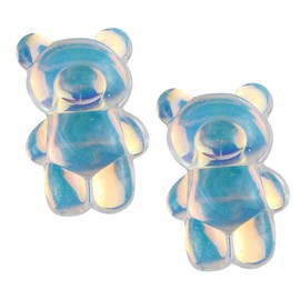 HAMILO Smartphone Grip Bear Earphone Holder Fall Prevention Set of 2 (Aurora Blue)
