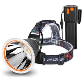 Venlon High Power LED Headlamp Separation Design Outdoor Head Lamps Waterproof&Rechargeable Long Distance Headlight for Camping Hiking FishingHunting (Yellow Light)