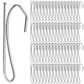 Rimoev 60 Pcs Curtain Hooks for Drapes, Stainless Curtain Pinch Pleat Hooks, Heavy Duty 2.6 inchs Metal Curtain Hook Pins for Window、Shower Curtain、Living Room、RV Curtains