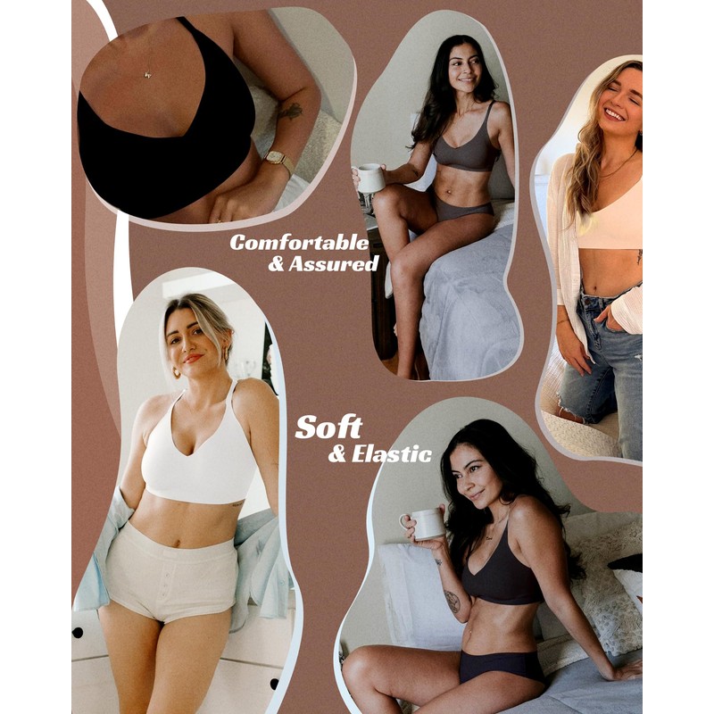 HORISUN Comfortable Bras for Women Supportive Wireless Bra Full Coverage(White