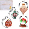 Christmas Ornaments Cookie Cutters, 4PCS Stainless Steel Snow Globe,Round Ornament,Teardrop