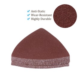 Kozelo 15pcs Mouse Sander Detail Sandpaper - [ 150 Grit, 3-1/8" ] Triangle Hook and Loop Assorted Sanding Pads Sheet for Wood Furniture Polishing Use | Aluminum Oxide Sandpaper