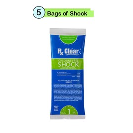 Rx Clear Chlorine-Free Swimming Pool Shock | Eliminate The Harsh Chemicals | Non-Irritating Formula | 36.2% Potassium Monopersulfate | One Pound Bags | 5 Pack