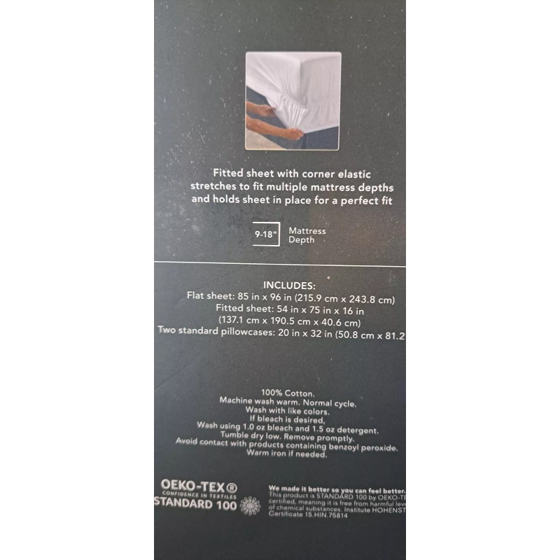 Threshold FULL SIZE SHEET SET 400 Thread Count Printed Performance