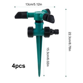 WZYTEU Pack of 4 Lawn Sprinklers, Sprinklers 360° Rotating for Garden Watering Systems and Pastoral Irrigation, Earth Plug