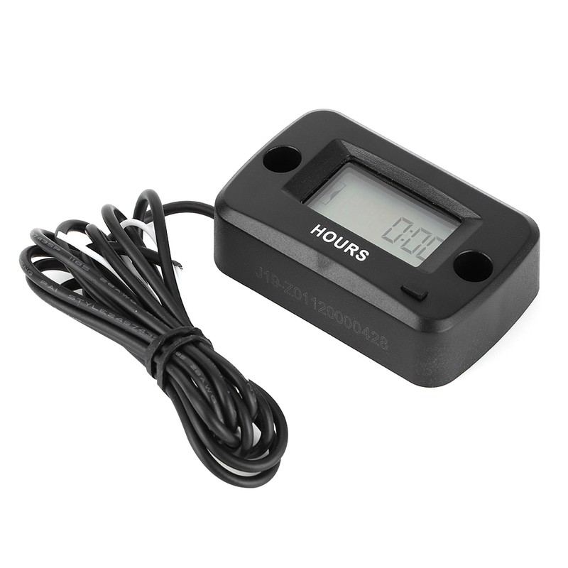Engine Hour Meter Digital LCD Display Gauge Vibration Activated Waterproof