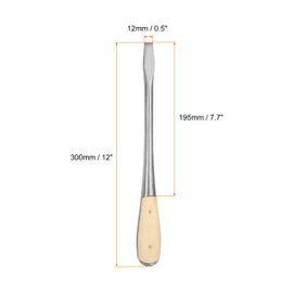 HARFINGTON Slotted Screwdriver SL10 12" Carbon Steel Flat-Blade Screwdrivers with Wooden Handle for Fastening, Chiseling and Loosening