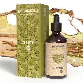 GONATURALS Cold Pressed Neem Oil for Skin - Organic Neem Oil - Neem Oil for Hair: Nail Oil, Eyebrow Oil & Scalp Oil for Hair Growth - Pure Neem Oil Organic - Alternative to Neem Cream (100 ml)