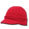 DECKY Solid Red Radar Billed Beanie Stocking Cap Hat Winter