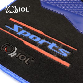 IOL Fashion Sport Style Car Floor Mats Blue Color Universal PVC Floor Mats for Car High QualtityPosition: Front+Rear, Size: front:66x44cm rear:40x29cm, Color: Blue