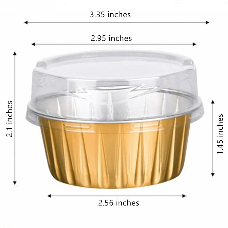 Cupcake Baking Cups with Lids 50 Pack 4.5oz Muffin Cases