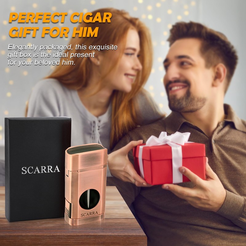 SCARRA Cigar Torch Lighter, Multi-Function 3-in-1 Cigars Lighter Gift for