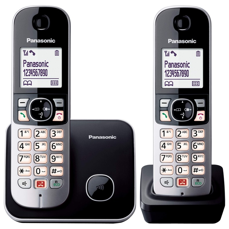 Panasonic KX-TG6852JTB DECT Telephone, Identifier di chiamata Nero, G