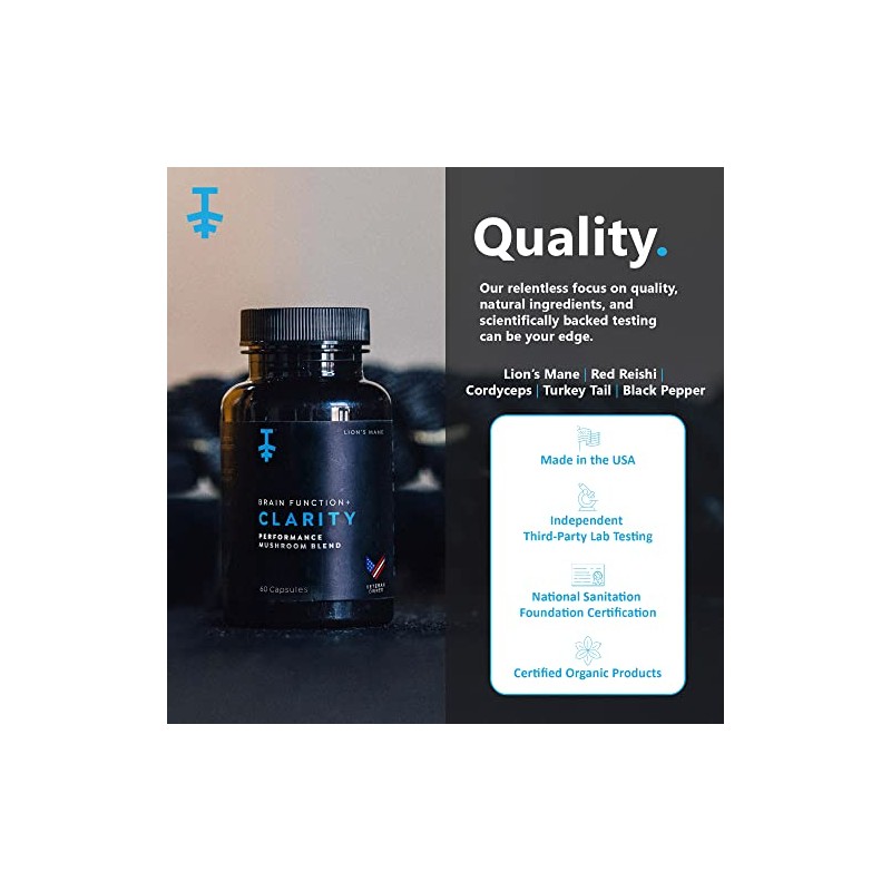 Clarity Organic - Complejo de hongos melena de león -