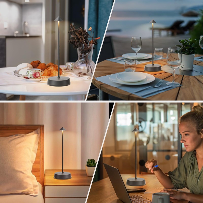 Rechargeable Cordless Small Table Lamp,6000mAh Battery Operated,LED Touch Dimmable Modern