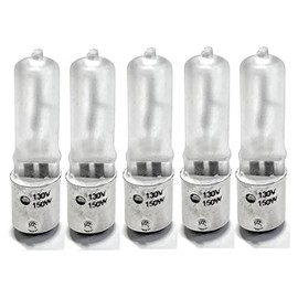 150W Halogen Bulb DC Bayonet Base BA15D 130V Frosted Twist Lock (5 Pack)