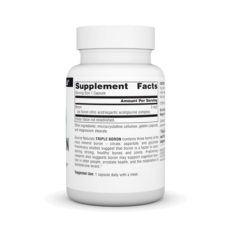 Source Naturals, Triple Boron, Three Forms for Optimal Bioavailibilty*, Contains