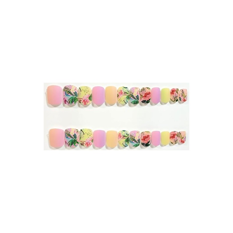 Key West Dreaming Matte Embossed Extra Short Squoval Press-On Nails