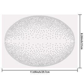 SUPERDANT Diffuse Circles Crystal Rhinestone Iron on Transfer Applique DIY Transfer Decal Round Glitter Rhinestone Pattern Decoration for T-Shirt Bag Pillows Jackets 29.7x21CM