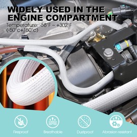 AGPTEK AGPTEK White Cable Sleeve Cover, 2 Pack 5ft - 1.2 inch Cord Management Wire Organizer Under Desk, Home Office Computer Wire Cover Hider Cord Protector, Protect Cables from Pet Cat Dog Chewing, White