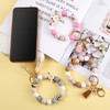 Poagoep Silicone Beaded Phone Wrist Strap Phone Wristlet Elastic Hands-Free