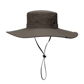 Waterproof Fishing Hat 12CM Wide Brim Sun Hat for Women Mens Packable Bucket hat- UPF 50 for Outdoor Gardening Beach Hats (Coffee)