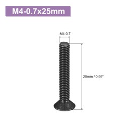 sourcing map 10 pcs M4-0.7x25 Machine Screws Phillips Pan Cross Head Screws Fasteners Bolts 304 Stainless Steel Black for Wall Socket,House Repairs