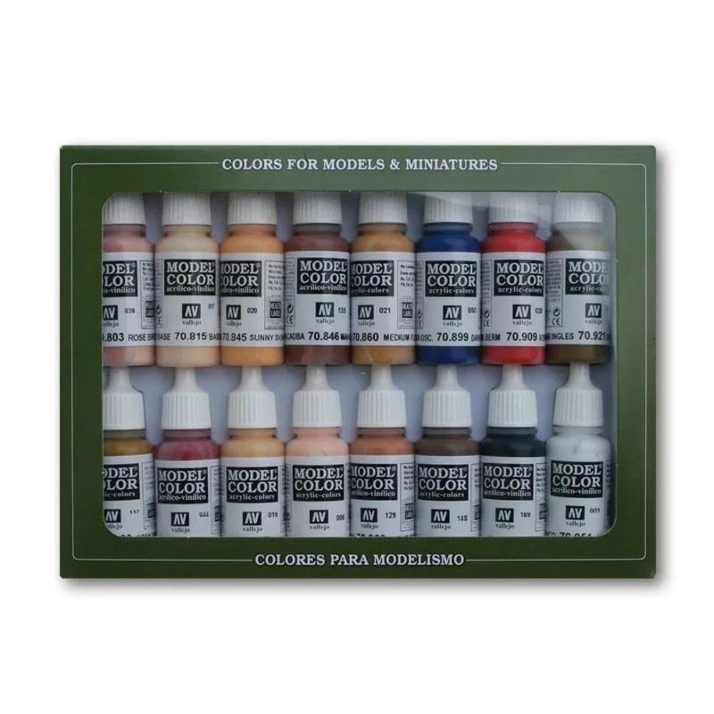 Vallejo Model Color Set 70258 Face and Skin Tones 16