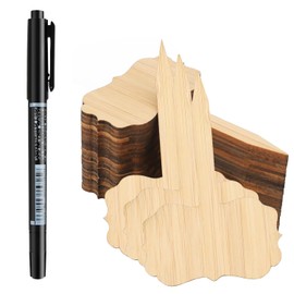 OBTANIM 75 Pack Bamboo Rectangle Plant Labels with A Marker Pen, Garden Markers Sign Plant Tags for Seedling Potted Herbs Flowers Vegetables