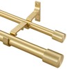 Brass Double Curtain Rods with Cap Finials, Double Curtain Rods