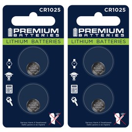 Premium Renata CR1025 Lithium 3V Coin Cell - Swiss Engineered High Capacity Batteries (4 Pack)