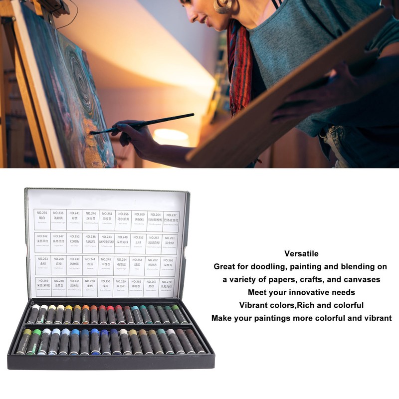 Oil Pastel Set Professional 36 Colors High Pigment Vibrant Soft