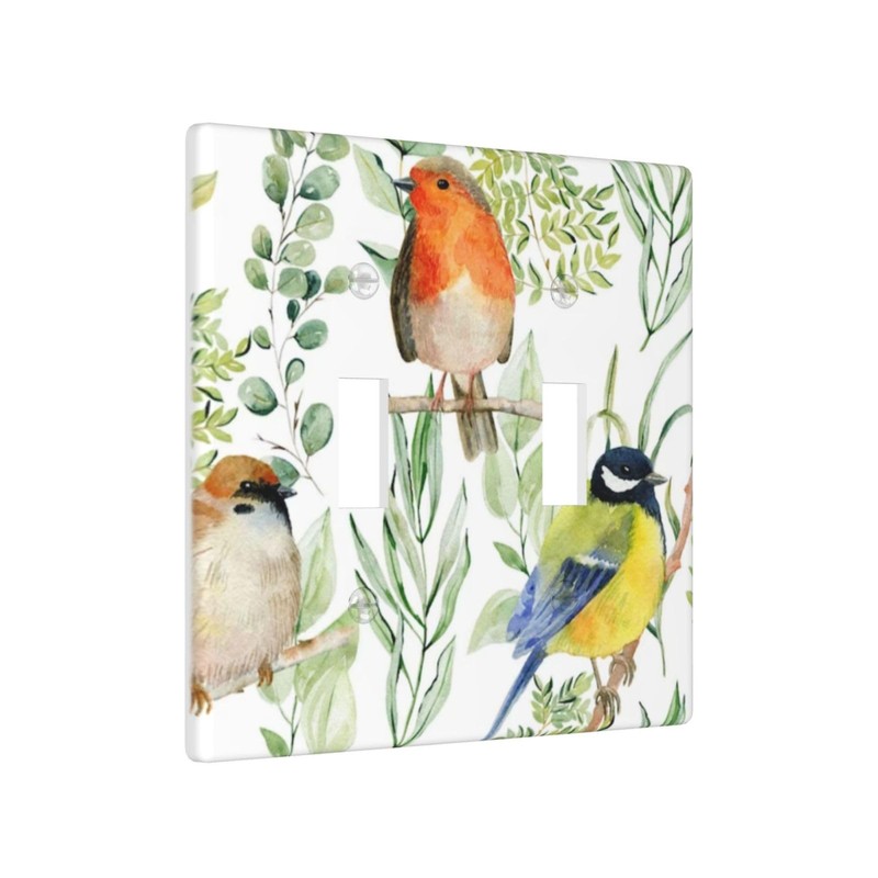 Bird Floral Flower Double Toggle Light Switch Plates And Outlet