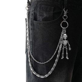 Wallet Chain - Wallet Chains for Men Women, Jeans Chains Punk Trousers Pants Chains for Biker Heavy Skull Belt Chain Goth Accessories