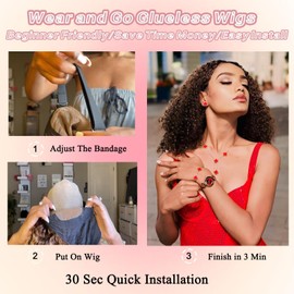 Closure Bob Wig Human Hair Chocolate Brown Glueless Wigs Human Hair Pre Plucked Pre Cut Short Glueless Wig Middle Part Curly Bob Wig Water Wave Lace Frontal Wigs Human Hair For Black Women 14Inch