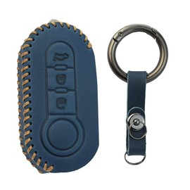 TECART Flip Key Car Key Case Protective Cover Fits Fiat 500 500X Florino Qubo Bravo Car Key Case Fits Citroen Jumber Relay Boxer Key Protection Case 3 Buttons Blue A