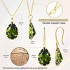 Linawe Peridot Green Gold Jewellery Sets for Women, Birthstone Pendant