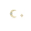 [Custom Made] Aries Dear Moon Aquamarine Unbalanced Constellation Earrings OTE120613B