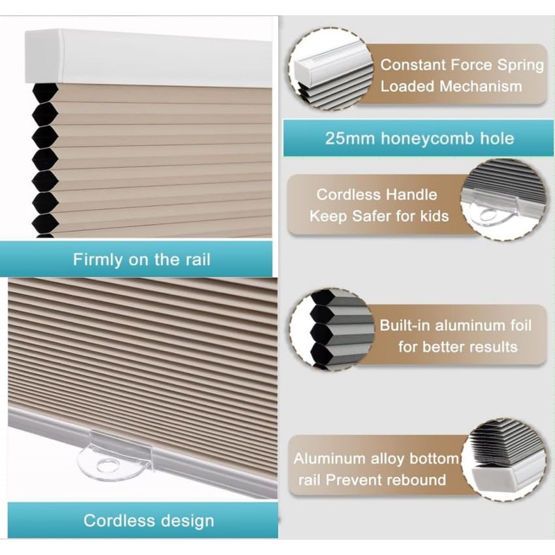 MYshade Cordless 1" Cellular Shades Accessories Mounting Brackets Window Shades