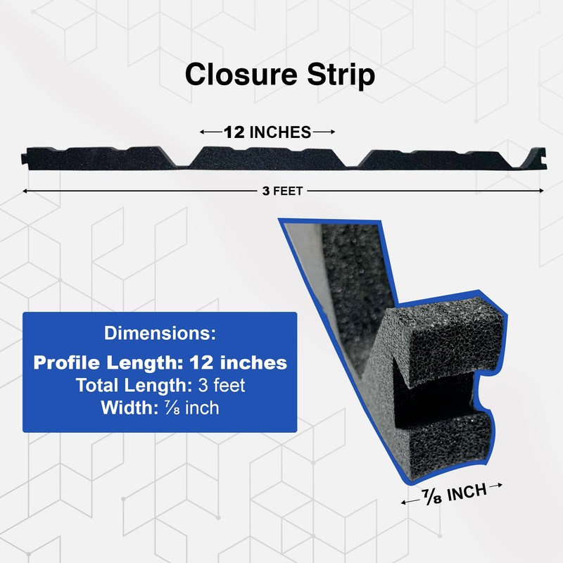 Duco USA-Made R Panel Foam Closure Strips - 20 Pack