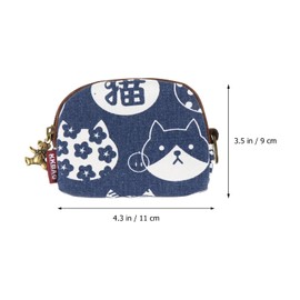 Lurrose Coin Bag Cute Change Purse Luckey Cat Retro Storage Bag Japanese Style Coin Purse Mini Bag Holder Case For Women Girls, Assorted colours