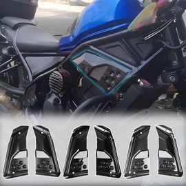 Motorcycle Fairing Guard Side Frame Engine Cover compatible for HO&NDA REBEL CMX 250 CMX 300 CMX500 2017-2024 REBEL 500 Body Fill Panel Protector (Carbon Fiber Look)
