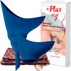 CIRCE CARE SuAmiga Foldable Urinella for Women, Standing Pee Aid Funnel, Women's Urinal On the Go, Travel, Hiking Gadgets Accessories, Gifts for Festival, Camping, Outdoor with Waterproof Bag