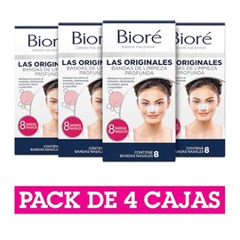 BIORÉ Originales, Bandas de Limpieza Profunda, 8 bandas (pack de 4) para la eliminación de puntos negros, Con tecnología C-Bond