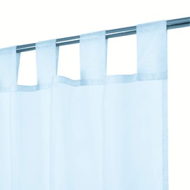 Megachest sheer Voile Tab Top Curtain(Baby Blue, 56" wideX118 drop(W142cmXH300cm))