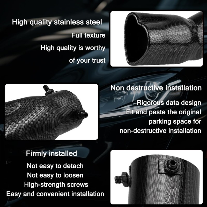 Sandfren 2.5" to 2.8" Car Exhaust Tip, 2.5" Inlet 2.8"