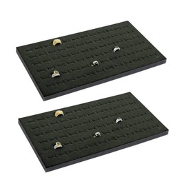CuteBox - 2 Piezas de 72 Ranuras para Anillos de Viaje, Color Negro, Negro, 2
