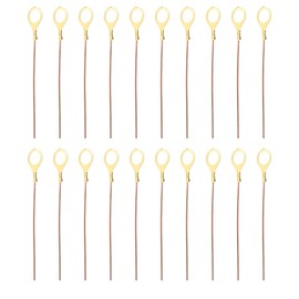 PATIKIL 8 Inch Bare Copper Wire-Copper Grounding Lugs, 20 Pcs Braided Copper Cables with Lug-Copper Connectors for Lighting Grounding